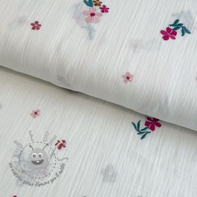 Mussola/Doppia garza EMBROIDERY Flowers MIA camel