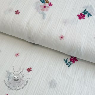 Mussola/Doppia garza EMBROIDERY Flowers MIA camel