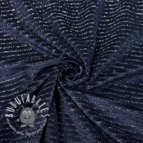Velluto VELVET LUREX Stripe marine