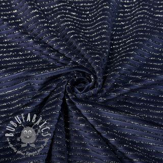 Velluto VELVET LUREX Stripe marine