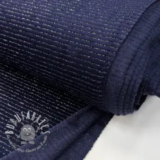 Velluto VELVET LUREX Stripe marine