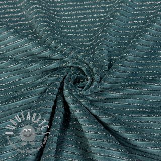 Velluto VELVET LUREX Stripe forest green