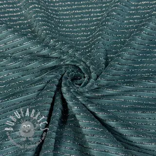 Velluto VELVET LUREX Stripe forest green