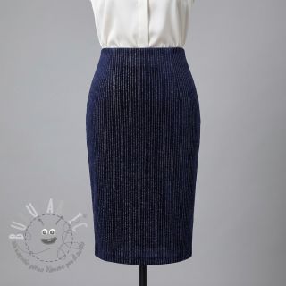 Velluto VELVET LUREX Stripe marine