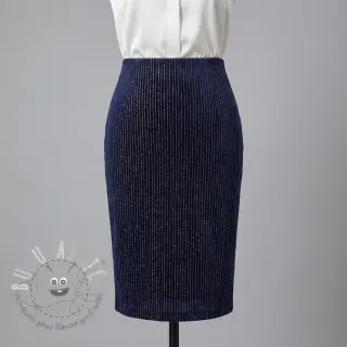 Velluto VELVET LUREX Stripe marine
