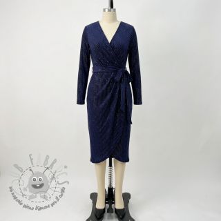 Velluto VELVET LUREX Stripe marine