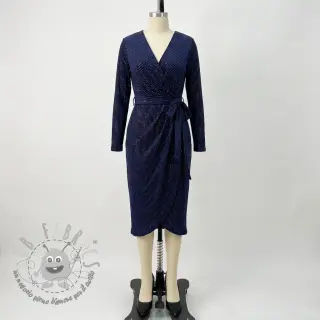 Velluto VELVET LUREX Stripe marine