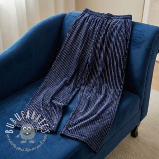 Velluto VELVET LUREX Stripe marine