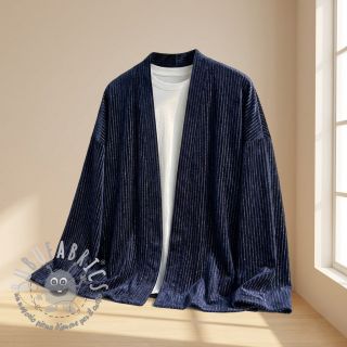 Velluto VELVET LUREX Stripe marine