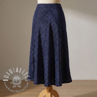 Velluto VELVET LUREX Stripe marine