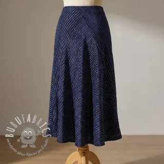 Velluto VELVET LUREX Stripe marine