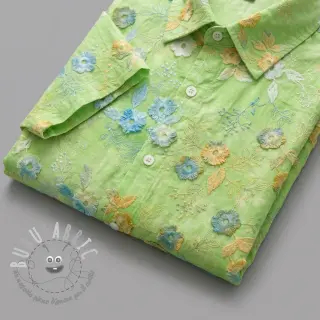 Tessuto di cotone TIE DYE EMBROIDERY Poppy design V