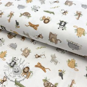 Jersey Animals white digital print ORGANIC