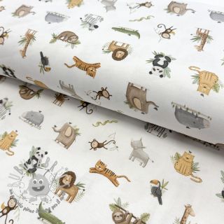 Jersey Animals white digital print ORGANIC