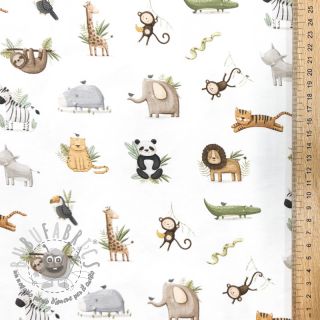 Jersey Animals white digital print ORGANIC