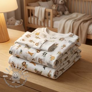 Jersey Animals white digital print ORGANIC