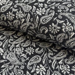 Tessuto decorativo jacquard Mumbai allover noir