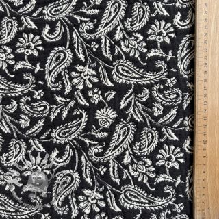 Tessuto decorativo jacquard Mumbai allover noir