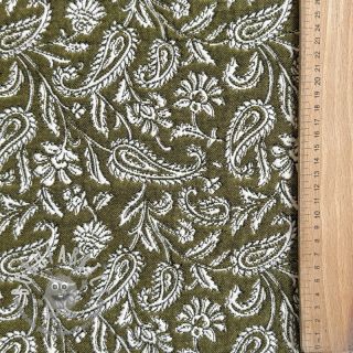 Tessuto decorativo jacquard Mumbai allover kaki