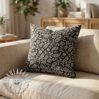 Tessuto decorativo jacquard Mumbai allover noir