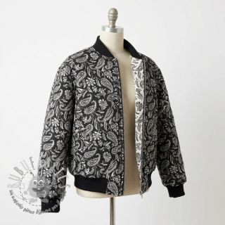 Tessuto decorativo jacquard Mumbai allover noir