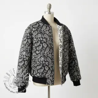 Tessuto decorativo jacquard Mumbai allover noir