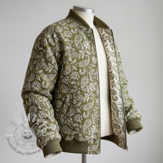 Tessuto decorativo jacquard Mumbai allover kaki