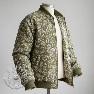 Tessuto decorativo jacquard Mumbai allover kaki