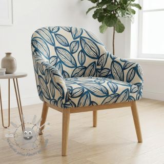 Tessuto decorativo jacquard Folia bleu