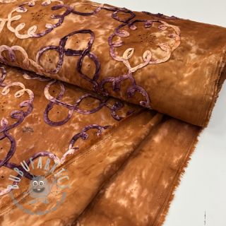 Tessuto di cotone TIE DYE EMBROIDERY Elise tape design B