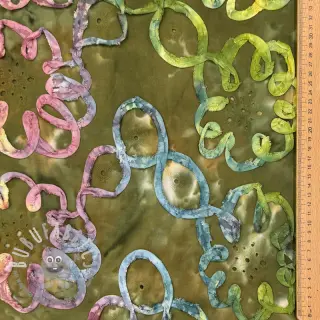Tessuto di cotone TIE DYE EMBROIDERY Elise tape design A