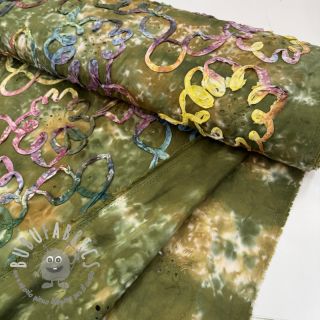Tessuto di cotone TIE DYE EMBROIDERY Elise tape design A