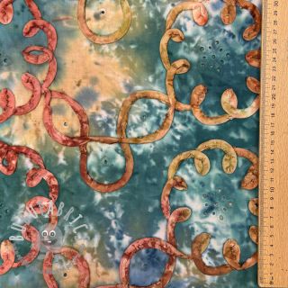 Tessuto di cotone TIE DYE EMBROIDERY Elise tape design C