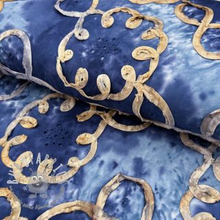 Tessuto di cotone TIE DYE EMBROIDERY Elise tape design D