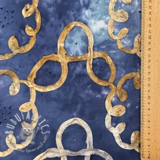 Tessuto di cotone TIE DYE EMBROIDERY Elise tape design D