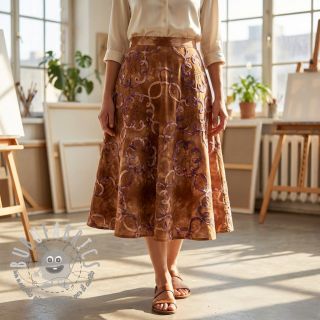 Tessuto di cotone TIE DYE EMBROIDERY Elise tape design B