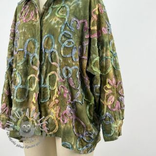 Tessuto di cotone TIE DYE EMBROIDERY Elise tape design A