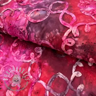 Tessuto di cotone TIE DYE EMBROIDERY Elise tape design E
