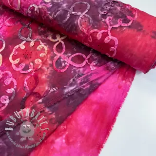 Tessuto di cotone TIE DYE EMBROIDERY Elise tape design E