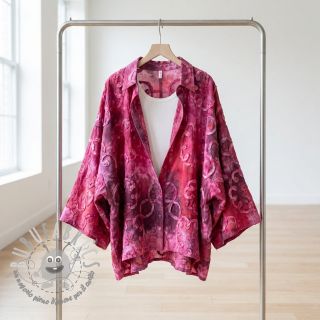 Tessuto di cotone TIE DYE EMBROIDERY Elise tape design E