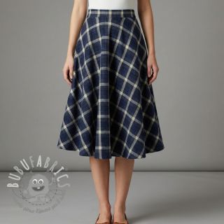 Scottish Check YARN DYED BRUSHED navy