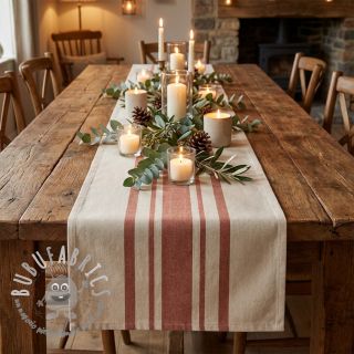 Tessuto decorativo Bernadette stripe terracotta