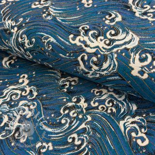 Tessuto decorativo jacquard Swell allover bleu