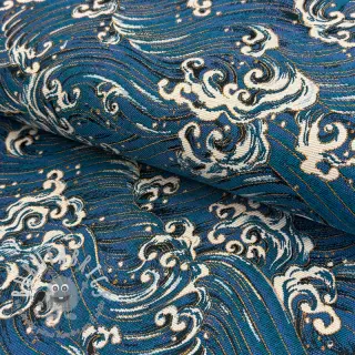 Tessuto decorativo jacquard Swell allover bleu