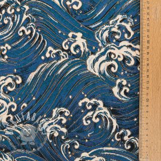 Tessuto decorativo jacquard Swell allover bleu