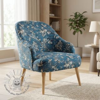 Tessuto decorativo jacquard Swell allover bleu