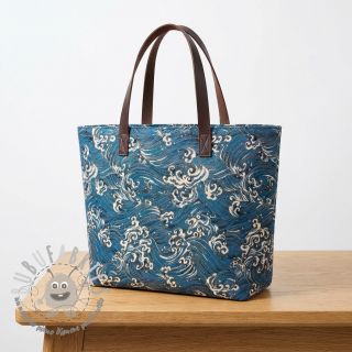 Tessuto decorativo jacquard Swell allover bleu