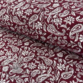 Tessuto decorativo jacquard Mumbai allover bordeaux