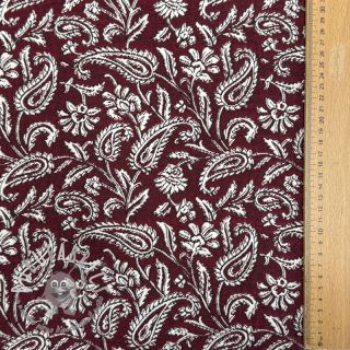 Tessuto decorativo jacquard Mumbai allover bordeaux