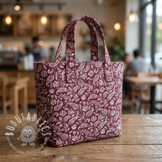 Tessuto decorativo jacquard Mumbai allover bordeaux
